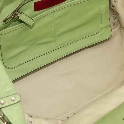 Valentino Garavani Rockstud Tote Textured Leather, GREEN, LEATHER, Tote bag