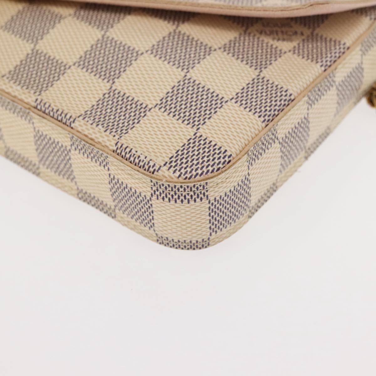 Louis Vuitton Felicie Pochette Damier, WHITE, CANVAS, Clutche & pouche