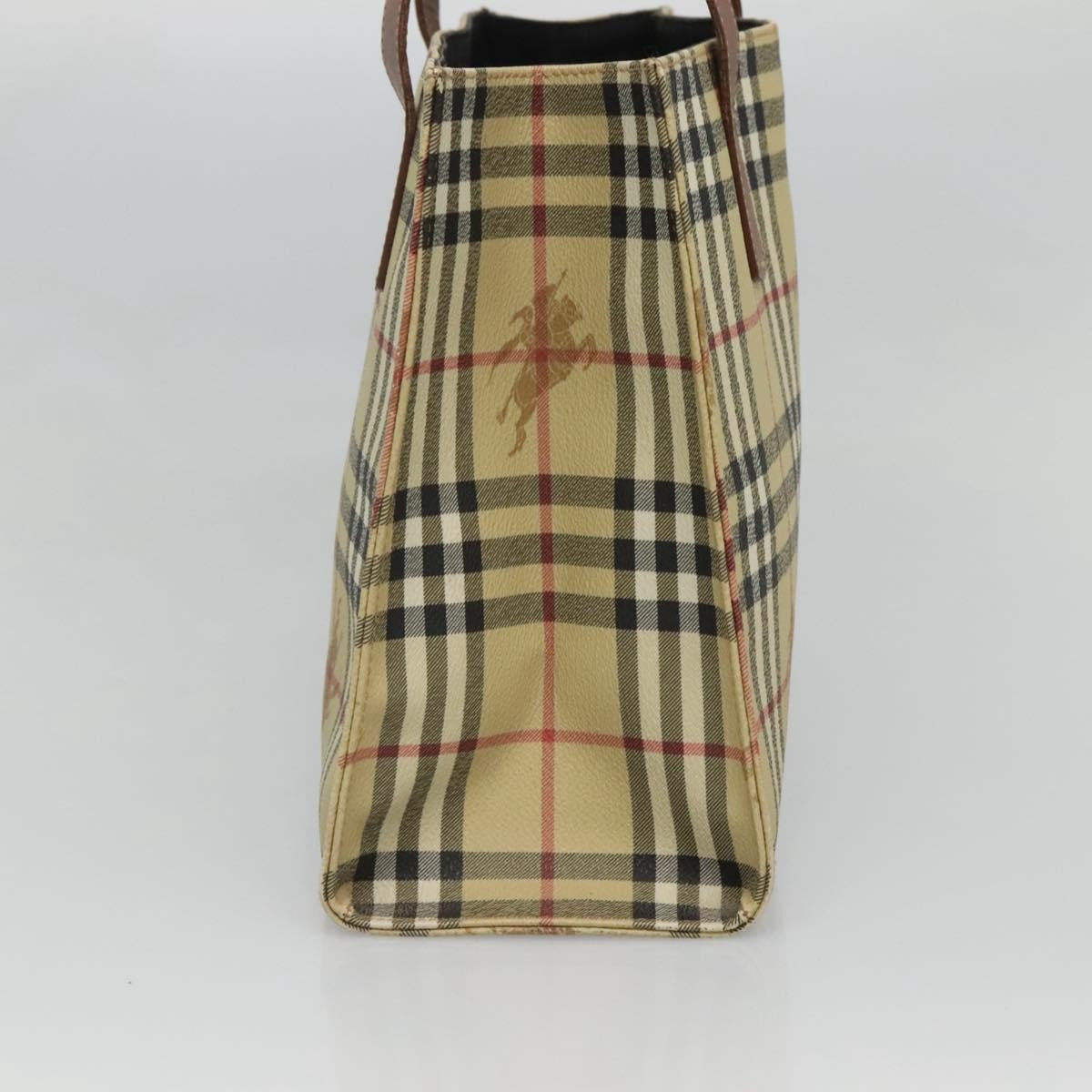 Burberry Top Handle Tote Haymarket Coated Canvas, BEIGE, PVC, Tote bag