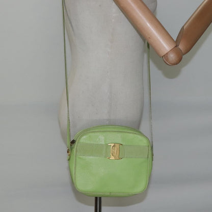 Salvatore Ferragamo Vala Shoulder Bag Leather, GREEN, LEATHER, Shoulder bag