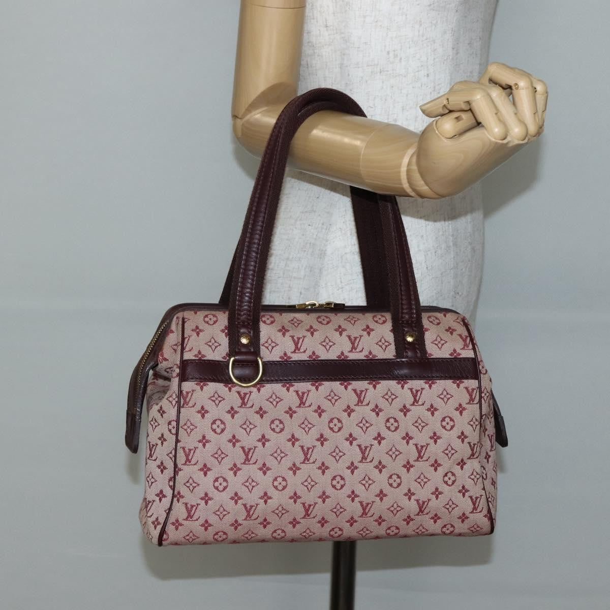 Louis Vuitton Josephine Handbag Mini Lin, RED, CANVAS, Handbag