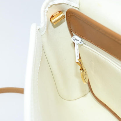Christian Dior Vintage CD Logo Shoulder Bag Leather, WHITE, LEATHER, Shoulder bag