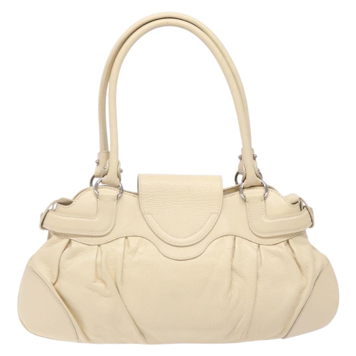Salvatore Ferragamo Marisa Satchel Leather, ECRU, LEATHER, Handbag