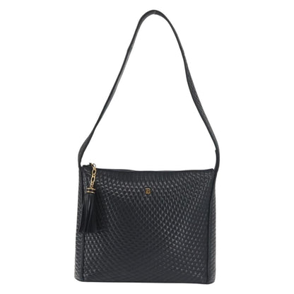 Bally Vintage Shoulder Bag Leather, NAVY, LEATHER, Shoulder bag