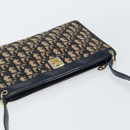 Christian Dior Vintage Trotter Shoulder Bag Canvas, NAVY, CANVAS, Shoulder bag