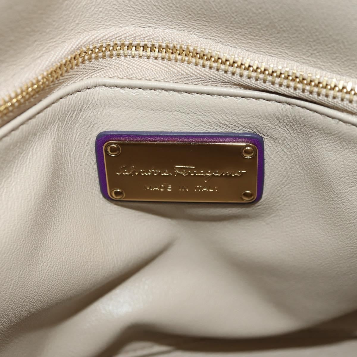 Salvatore Ferragamo Gancini Lock Flap Tote Leather, PURPLE, LEATHER, Handbag