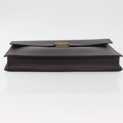 Louis Vuitton Serviette Kourad Briefcase Taiga Leather, Burgundy, Leather, Briefcase