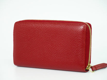 Gucci GG Marmont Zip Around Wallet Leather, RED, LEATHER, Wallets