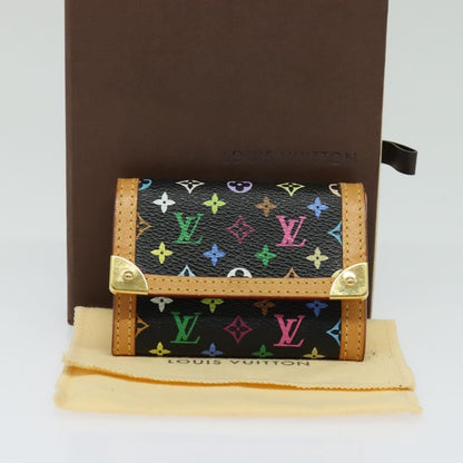 Louis Vuitton Porte-Monnaie Plat Coin Purse Monogram Multicolor, BLACK, CANVAS, Wallets