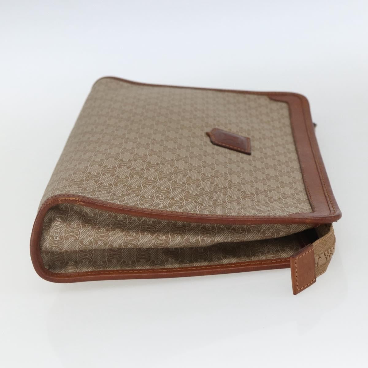 Celine Macadam Pochette Canvas and Leather, BEIGE, CANVAS, Clutche & pouche