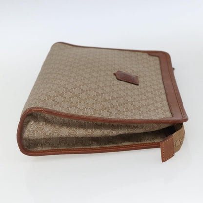 Celine Macadam Pochette Canvas and Leather, BEIGE, CANVAS, Clutche & pouche