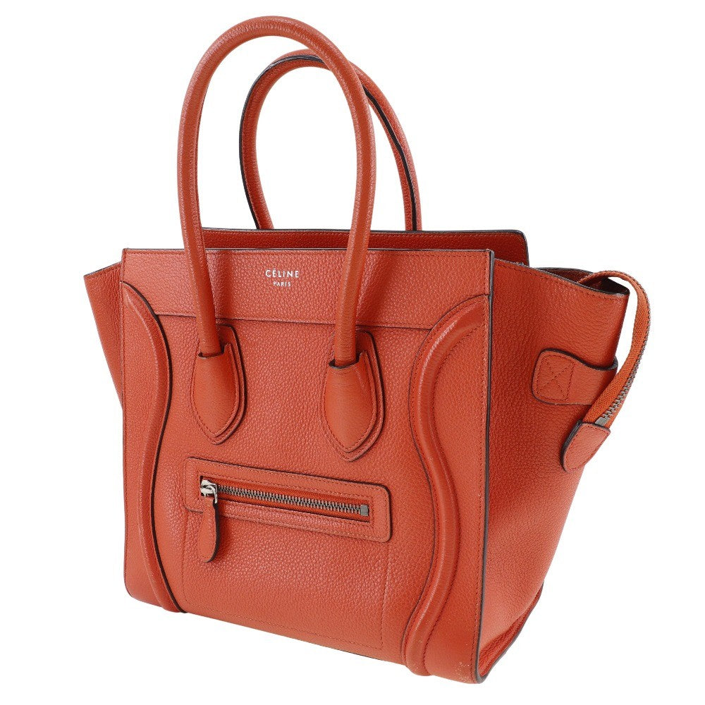Celine Luggage Bag Grainy Leather, RED, CALFSKIN, Handbag