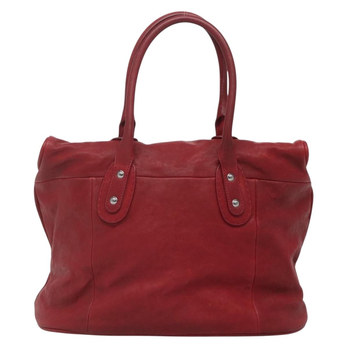 Chanel Vintage CC Turnlock Satchel Leather, RED, LEATHER, Travel bag
