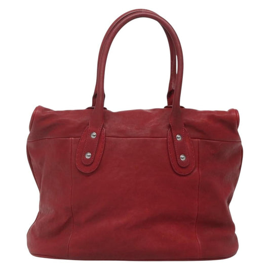 Chanel Vintage CC Turnlock Satchel Leather, RED, LEATHER, Travel bag