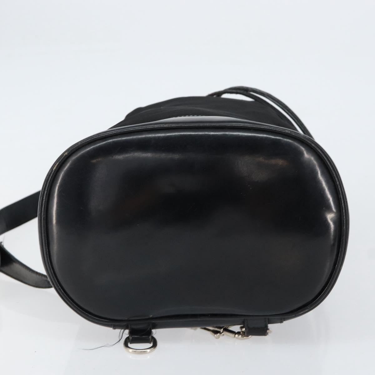 Gucci Vintage Bamboo Sling Backpack Nylon, BLACK, NYLON, Shoulder bag