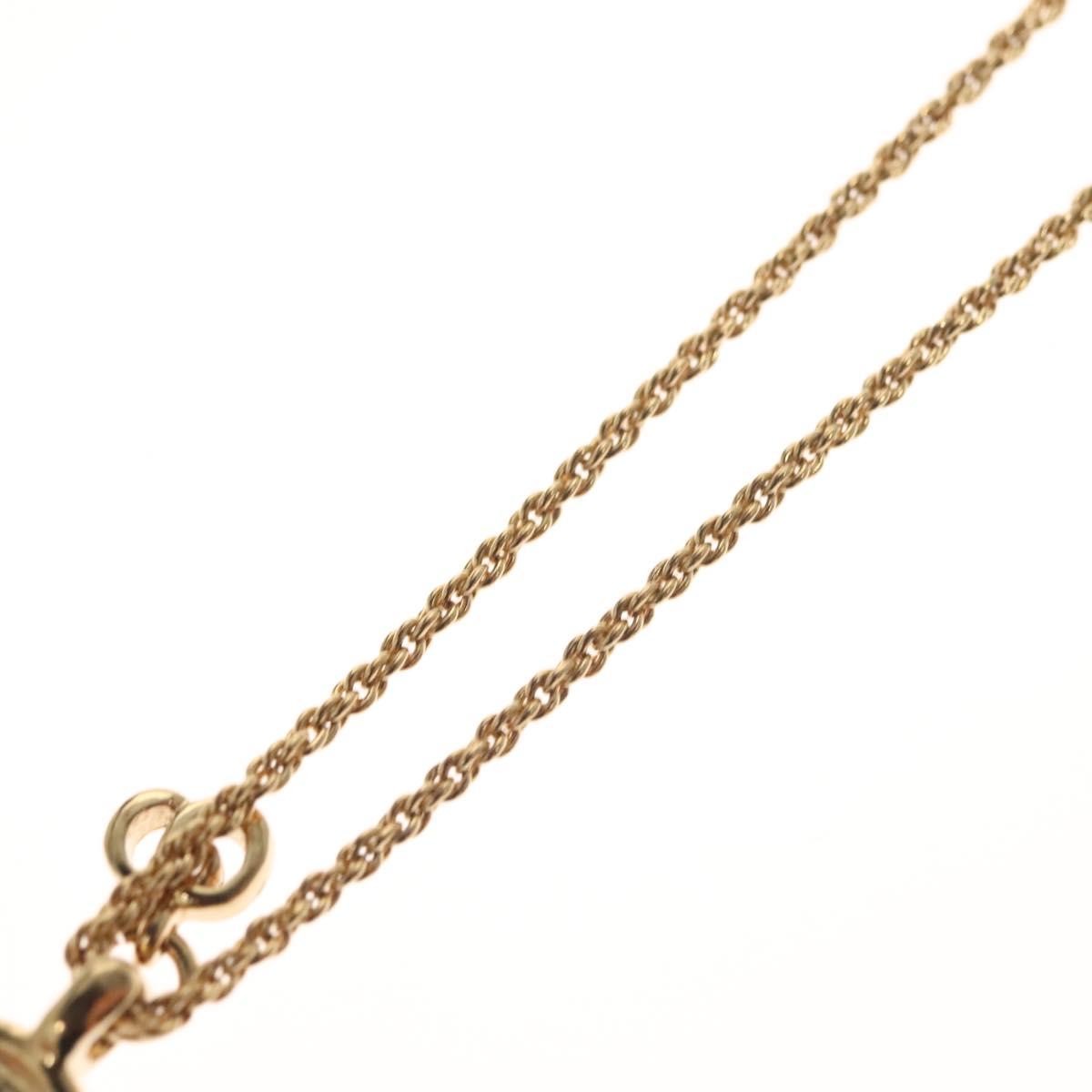 Christian Dior CD Round Pendant Necklace Metal and Crystals, GOLD, METAL, Necklace