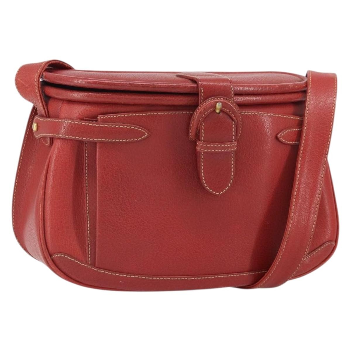 Gucci Vintage Shoulder Bag Leather, RED, LEATHER, Shoulder bag