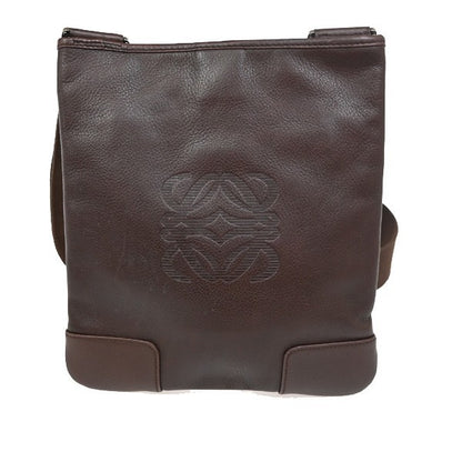 Loewe Anagram Shoulder Bag Leather, BROWN, LEATHER, Shoulder bag