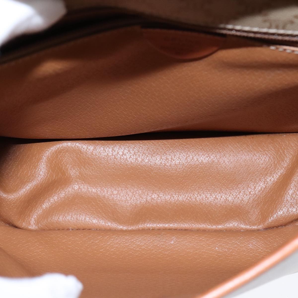Celine Vintage Macadam Circle Logo Shoulder Bag Canvas and Leather, Beige, Canvas, Shoulder Bag