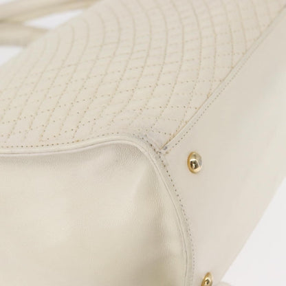 Bally Vintage Handbag Quilted Leather, WHITE, LEATHER, Handbag