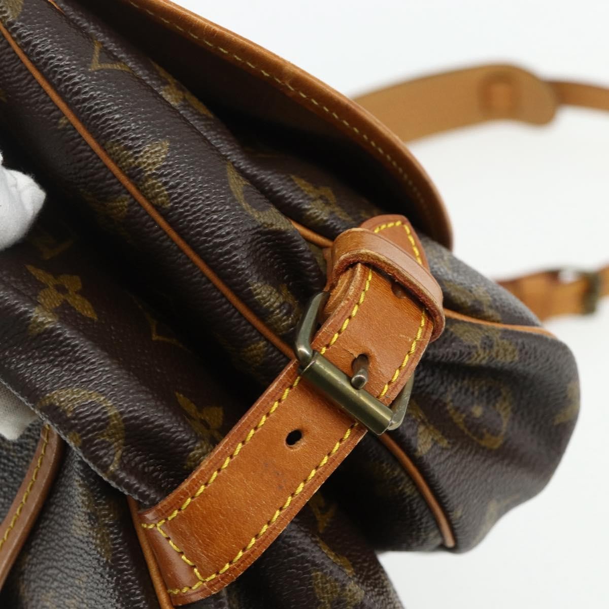 Louis Vuitton Saumur Handbag Monogram Canvas, Brown, Canvas, Shoulder Bag