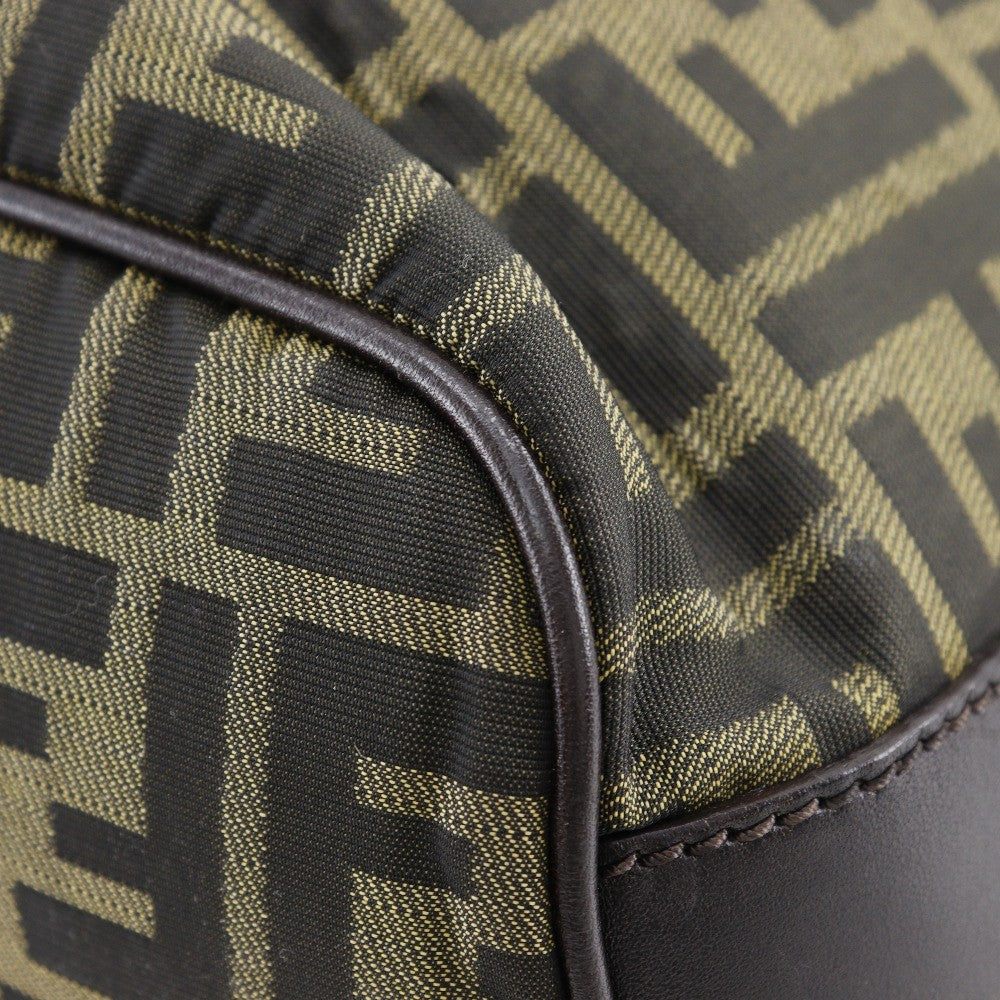 Fendi Logo Zucca Shoulder Bag Zucca, BROWN, CANVAS, Shoulder bag