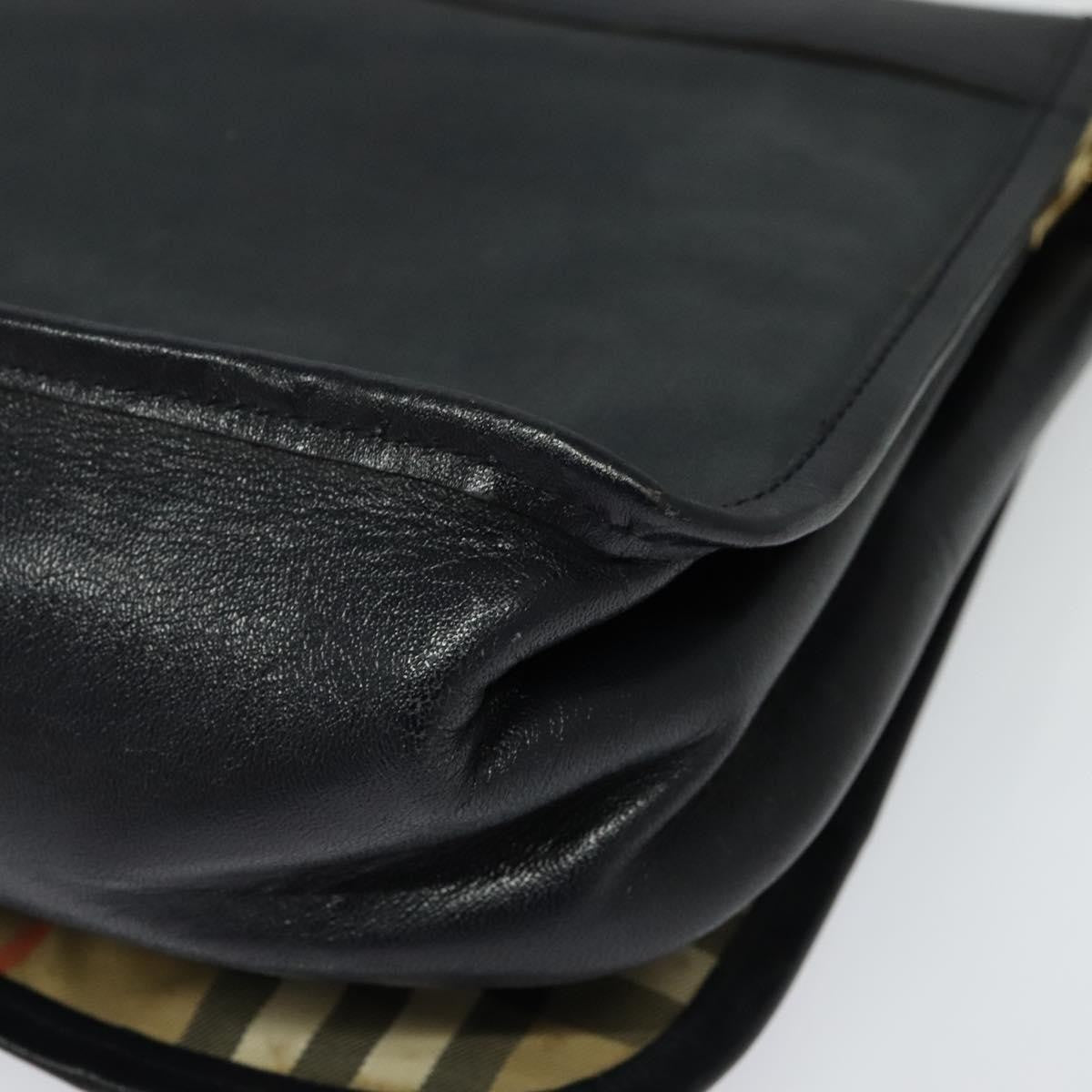 Burberry Flap Shoulder Bag Leather, NAVY, LEATHER, Shoulder bag