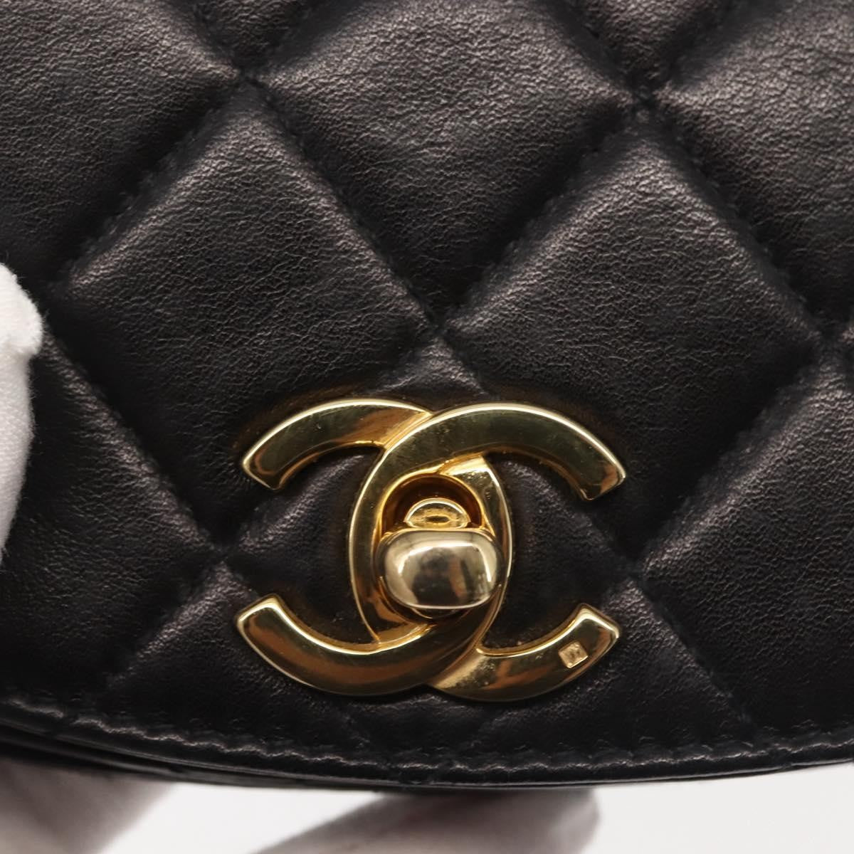 Chanel Vintage Flap Belt Bag Quilted Leather, BLACK, LEATHER, Clutche & pouche