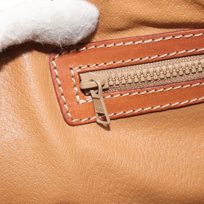 Celine Vintage Macadam Handbag Canvas and Leather, BEIGE, CANVAS, Handbag