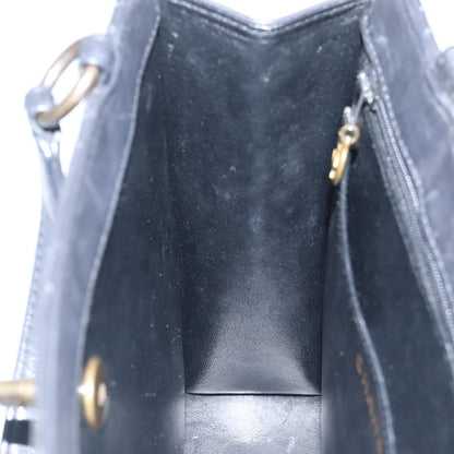 Chanel Vintage CC Turnlock Satchel Leather, BLACK, LEATHER, Handbag