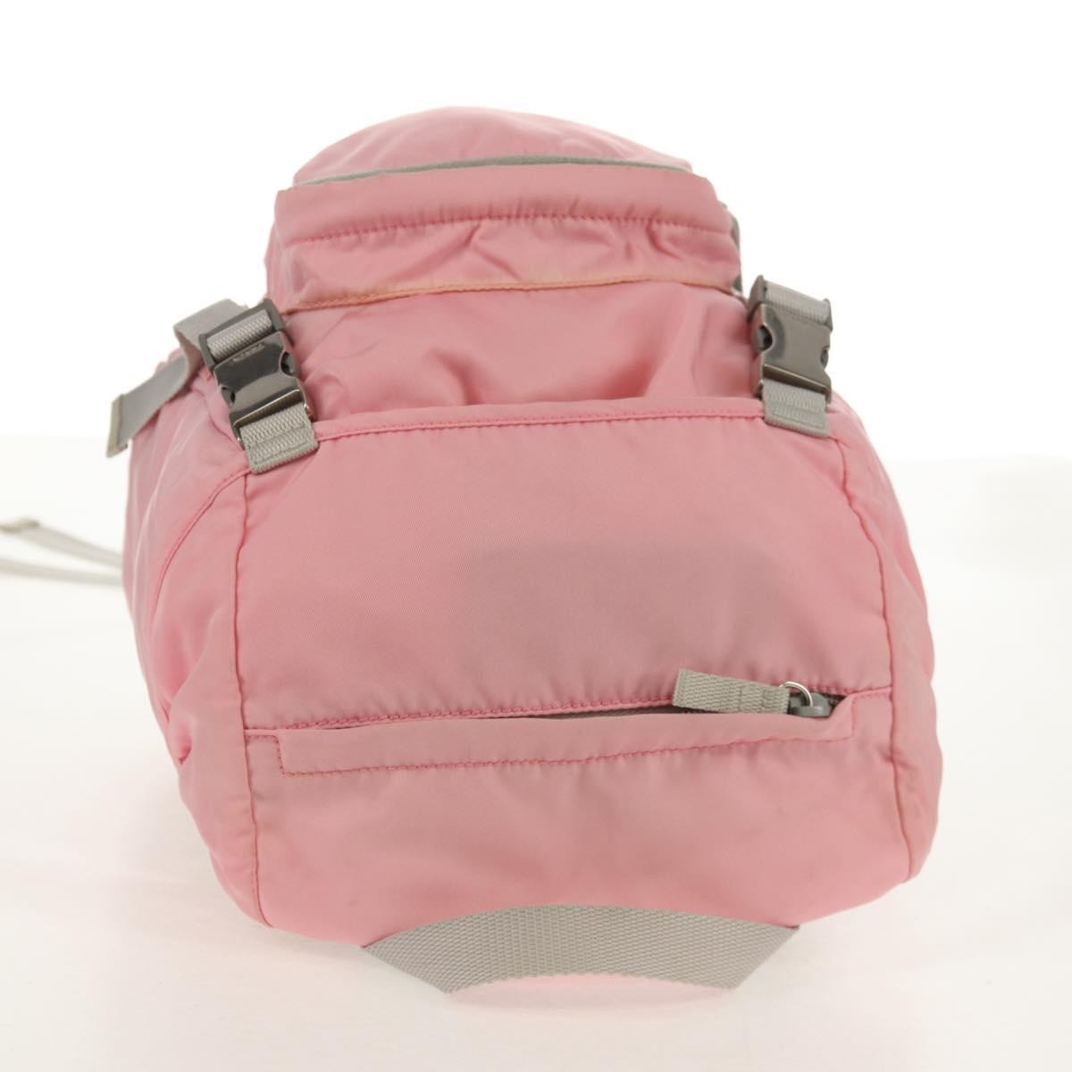 Prada Double Buckle Backpack Tessuto, Pink, Nylon, Backpack