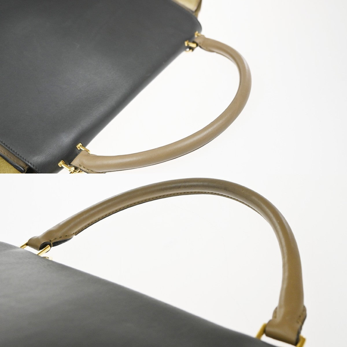 Celine Tricolor Trapeze Bag Leather, BEIGE, LEATHER, Shoulder bag