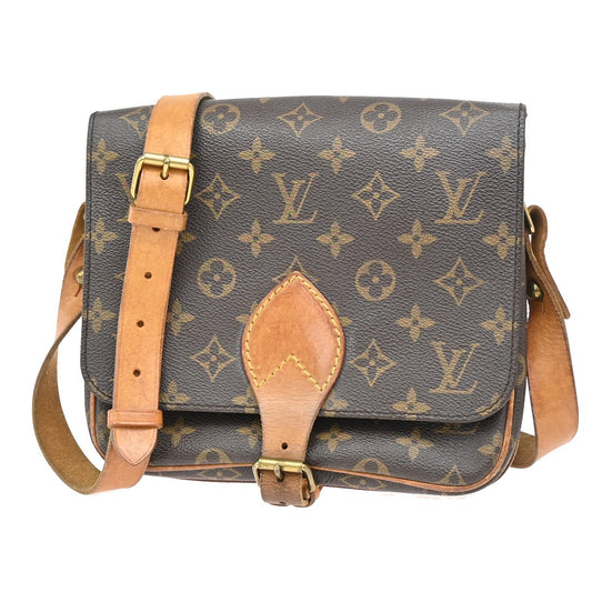 Louis Vuitton Cartouchiere Handbag Monogram Canvas, BROWN, CANVAS, Shoulder bag