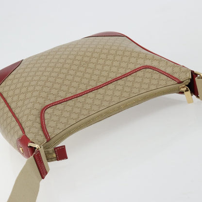 Celine Macadam Shoulder Bag PVC Leather, Beige, Canvas, Shoulder Bag