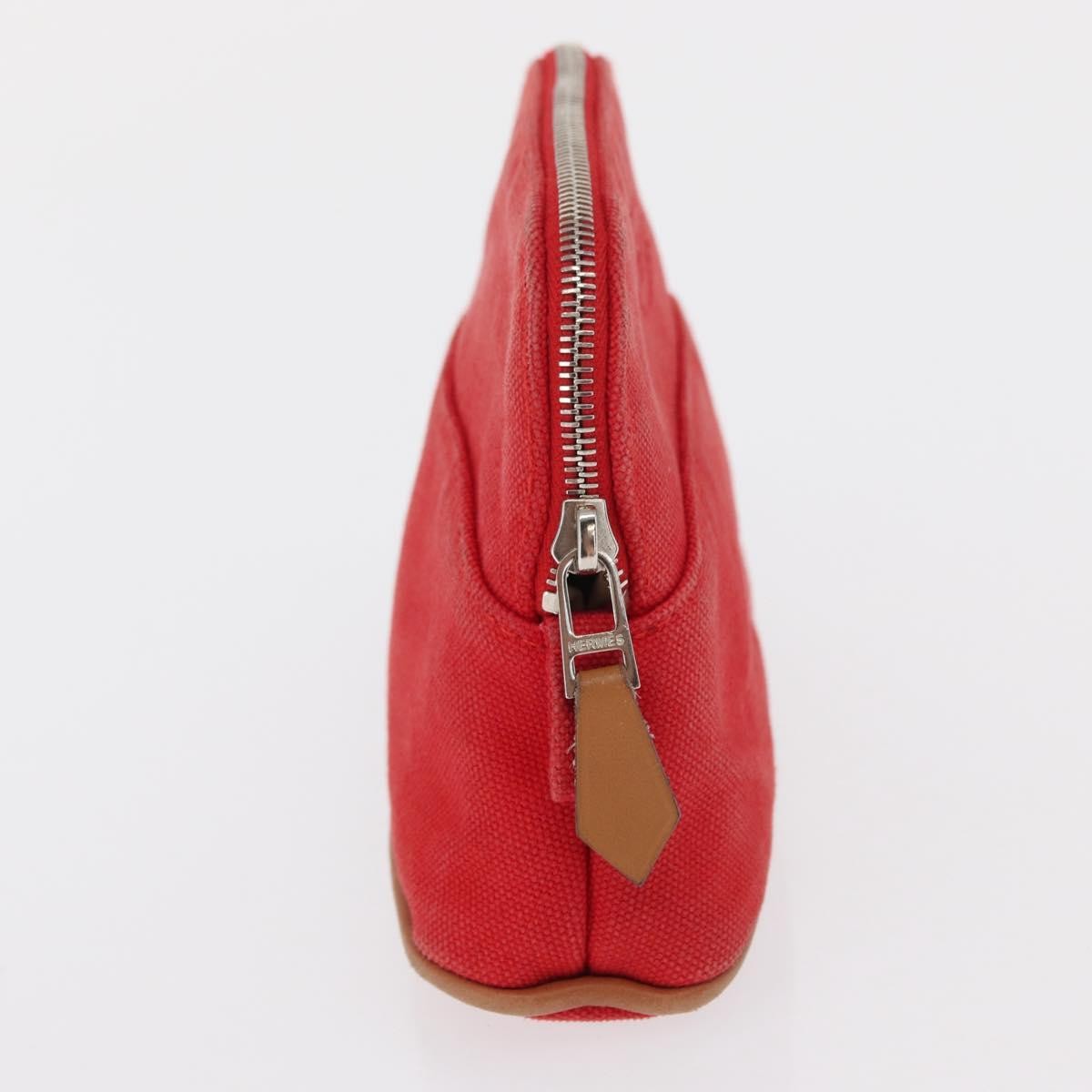 Hermes Bolide Travel Pouch Canvas, RED, CANVAS, Clutche & pouche
