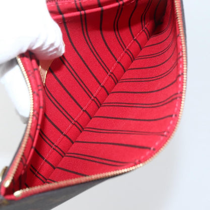 Louis Vuitton Neverfull Pochette Monogram Canvas, BROWN, CANVAS, Tote bag