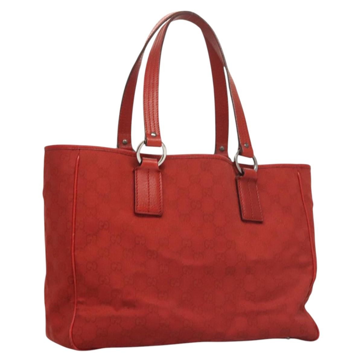 Gucci Vintage Open Tote GG Canvas, Red, Canvas, Tote Bag