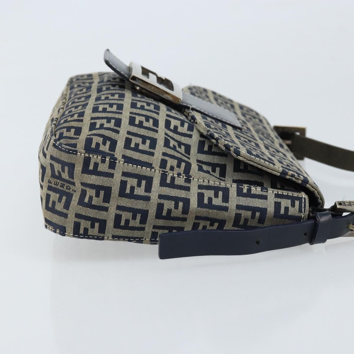 Fendi Mamma Baguette Shoulder Bag Canvas, NAVY, CANVAS, Shoulder bag