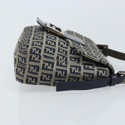 Fendi Mamma Baguette Shoulder Bag Canvas, NAVY, CANVAS, Shoulder bag