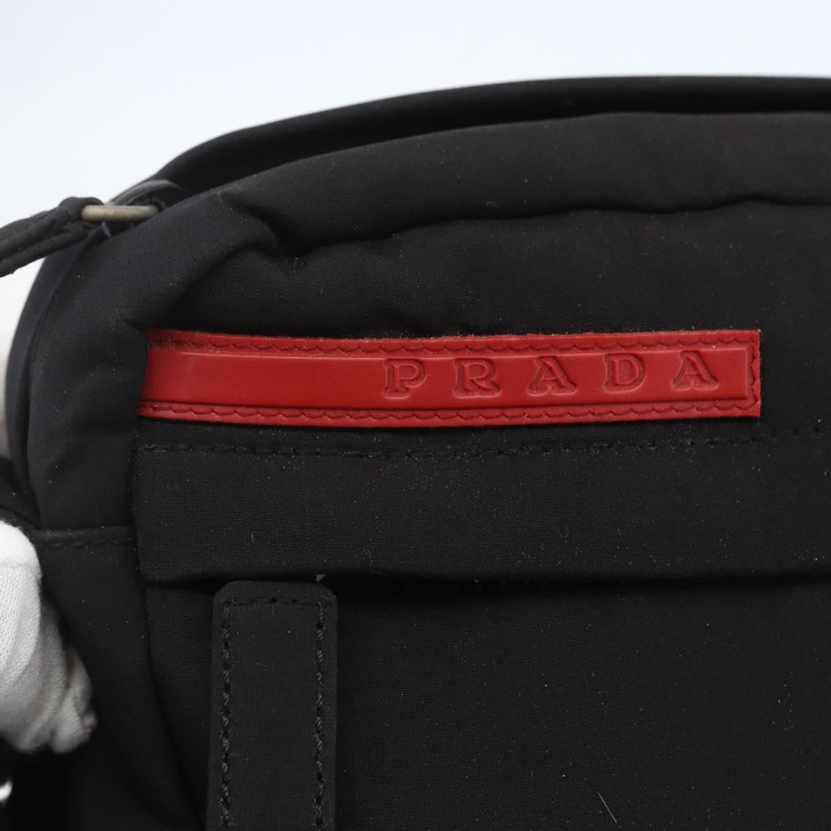 Prada Sport Zip Shoulder Bag Nylon, BLACK, NYLON, Shoulder bag