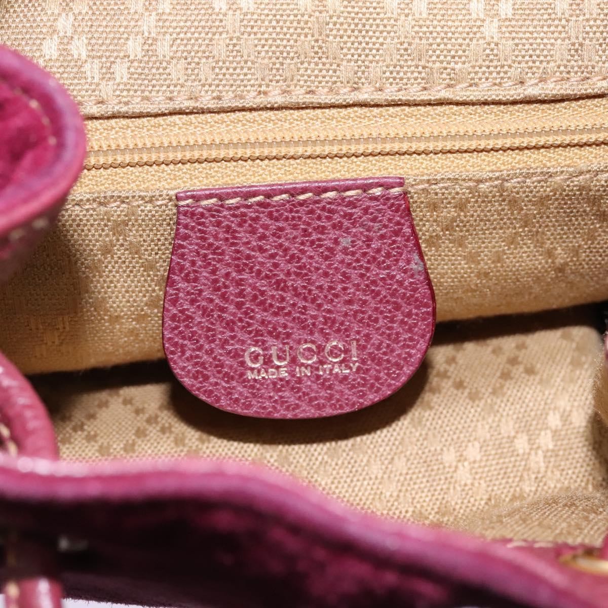 Gucci Vintage Bamboo Backpack Suede, PURPLE, SUEDE, Backpack