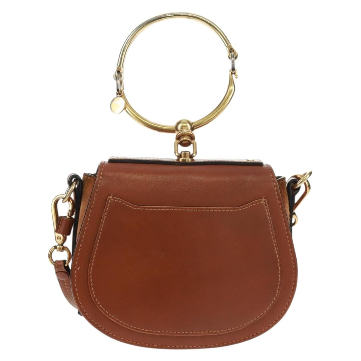 Chloe Nile Crossbody Bag Leather, BROWN, LEATHER, Handbag