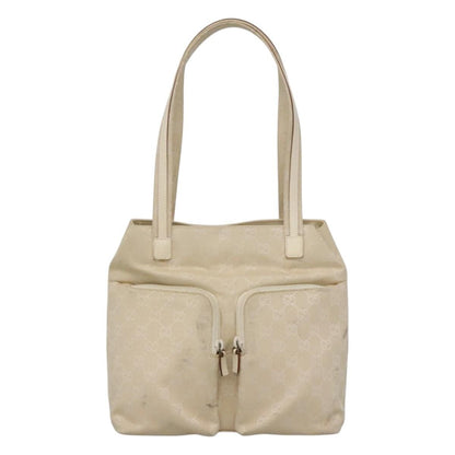 Gucci Double Pocket Tote GG Canvas, BEIGE, CANVAS, Shoulder bag