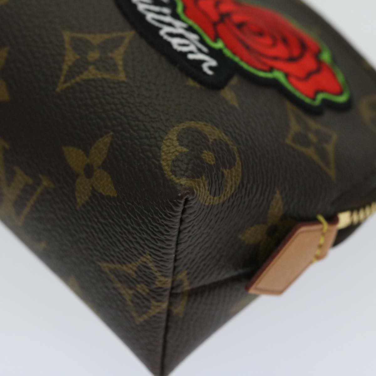 Louis Vuitton Cosmetic Pouch Limited Edition Patches Monogram Canvas, BROWN, CANVAS, Clutche & pouche