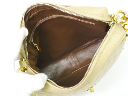Chanel Vintage Camera bag Quilted Lambskin, BEIGE, LEATHER, Crossbody bag