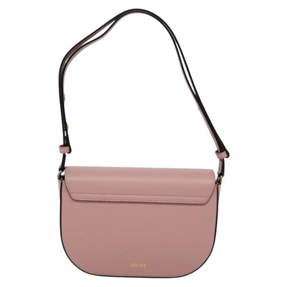 Versace Virtus Flap Messenger Bag Leather, PINK, LEATHER, Shoulder bag
