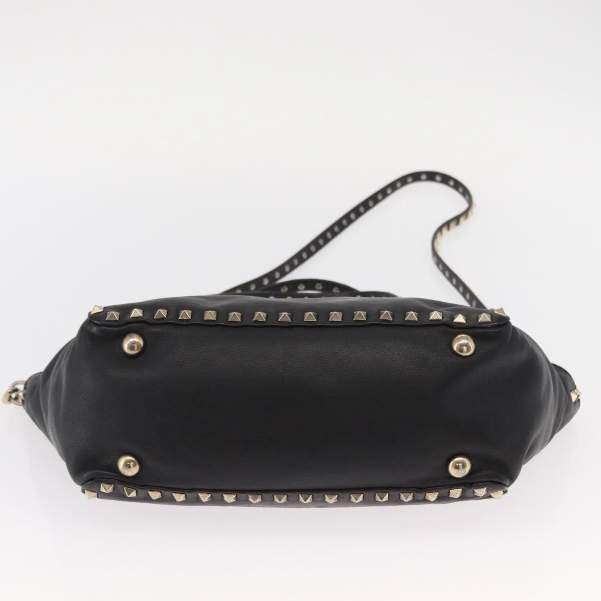 Valentino Garavani Rockstud Tote Textured Leather, BLACK, LEATHER, Tote bag