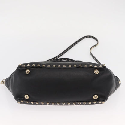 Valentino Garavani Rockstud Tote Textured Leather, BLACK, LEATHER, Tote bag