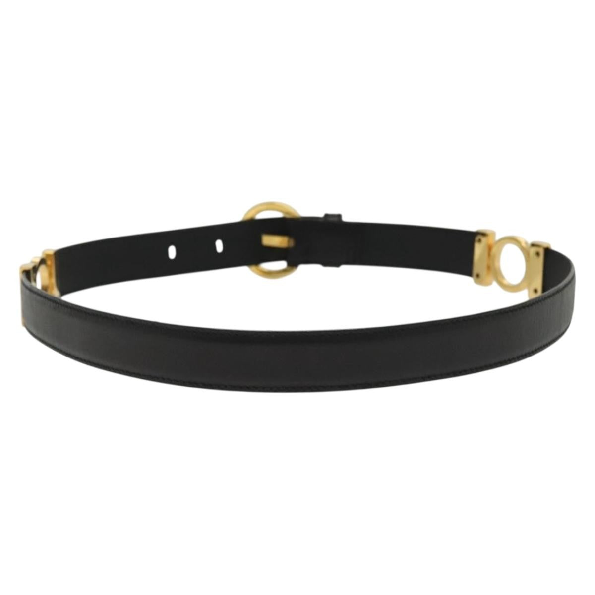 Salvatore Ferragamo Gancini Belt Leather, BLACK, LEATHER, Belts