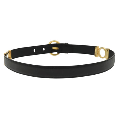 Salvatore Ferragamo Gancini Belt Leather, BLACK, LEATHER, Belts